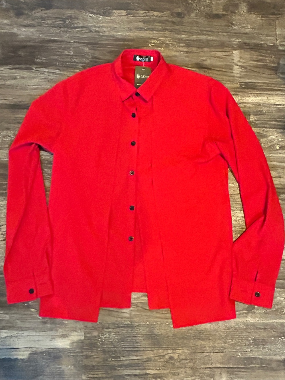 D-Free Red Fitted Button Down Shirt Womens XL NWT